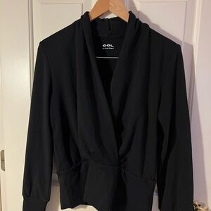 OGL Black “surplice” wrap style top new with tags